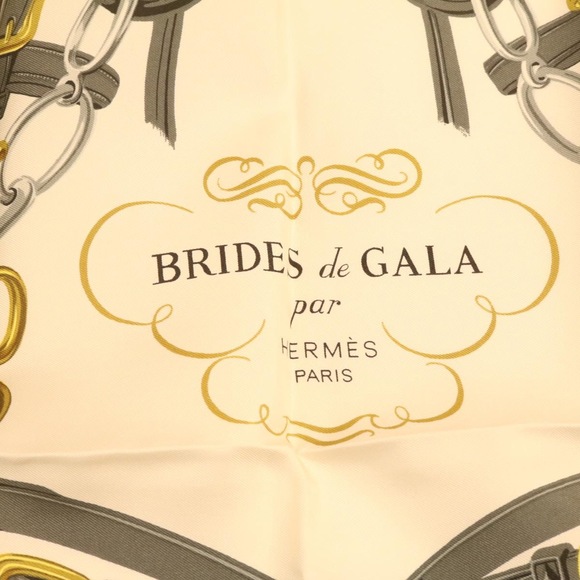 HERMES Carre 90 BRIDES de GALA Scarf 100% Silk Red Auth am1165g - Picture 6 of 9